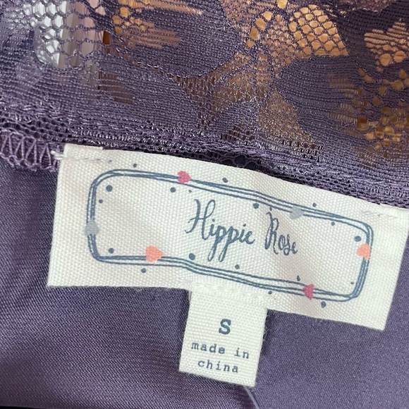 Hippie Rose Juniors' Lace-Trim Satin Camisole in Purple Sizes Small and large - Picture 4 of 7